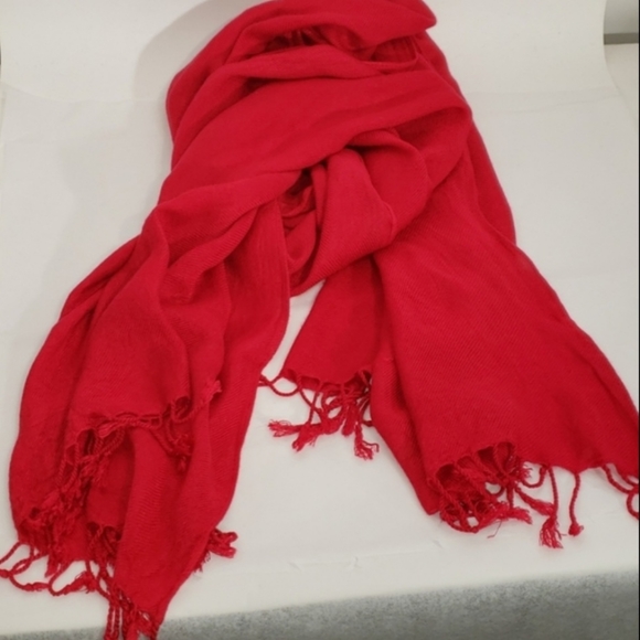 Holiday Red Scarf/ Shaw/ Soft/ Unisex One Size - Picture 2 of 6
